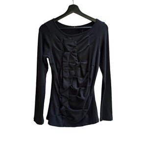 Jarbo Women's Long Sleeve Ruched TopPima Cotton & Lycra Made In Peru, Size Small